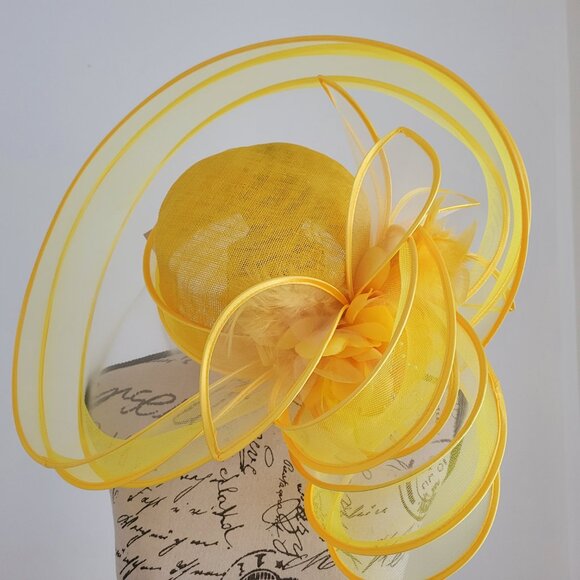Paris Hand-Made Elegant Large Brim Ruffle Organza Hat